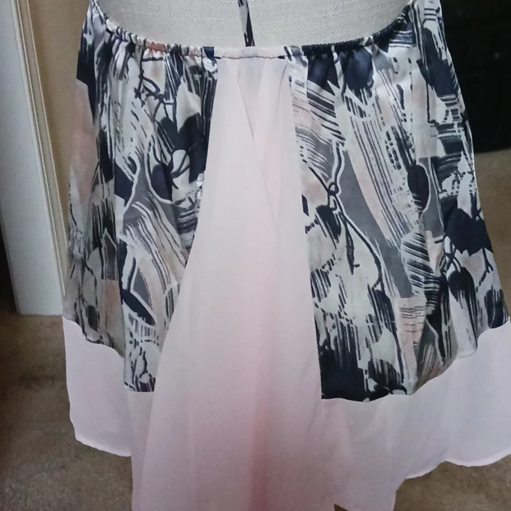 GLAM PRINTED SILK SLIP-STYLE CHEMISE TOP/ SEXY NIGHTY - Picture 7 of 9